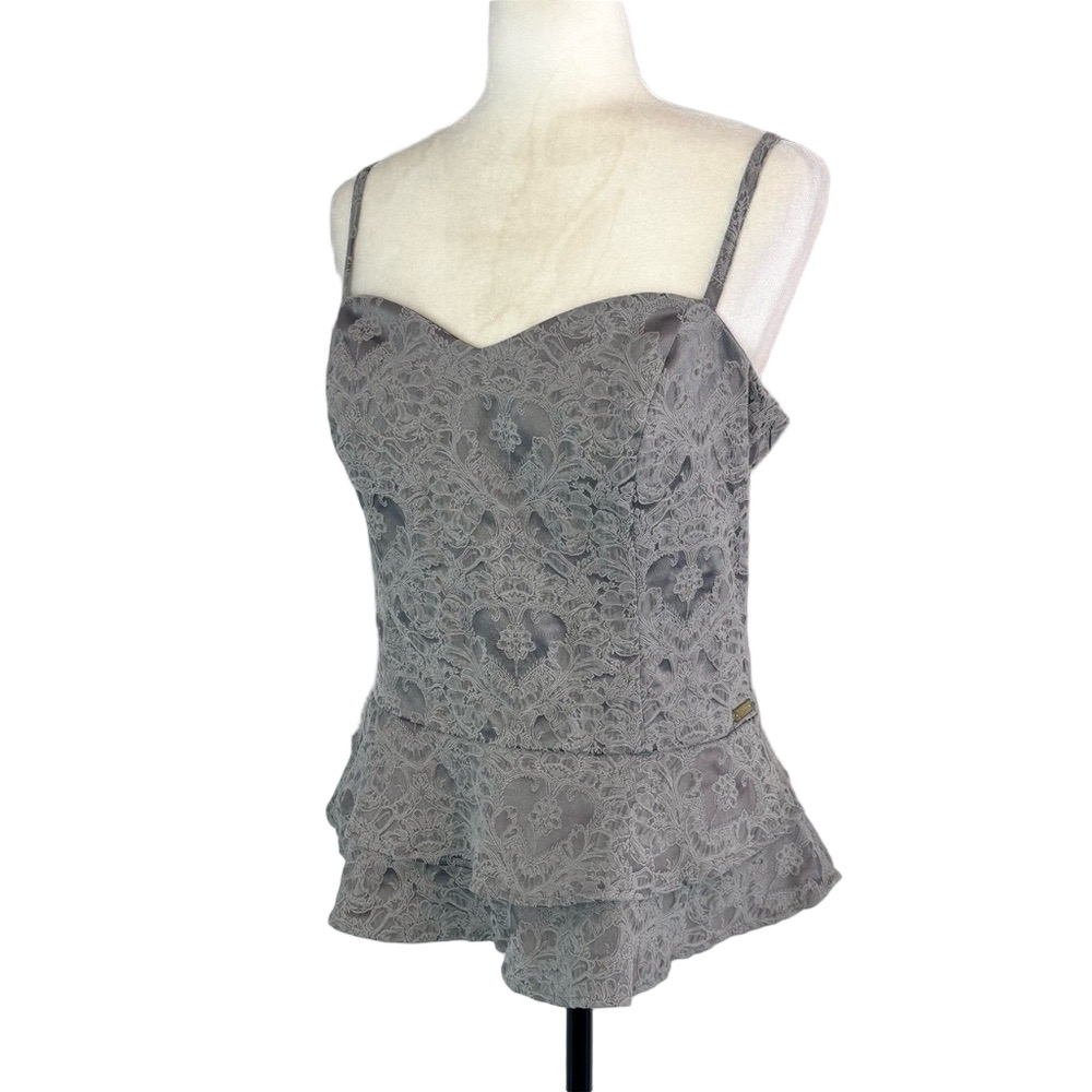 Guess grey brocade bustier top